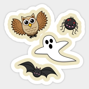 Kawaii Creepy Night Creatures Set Sticker